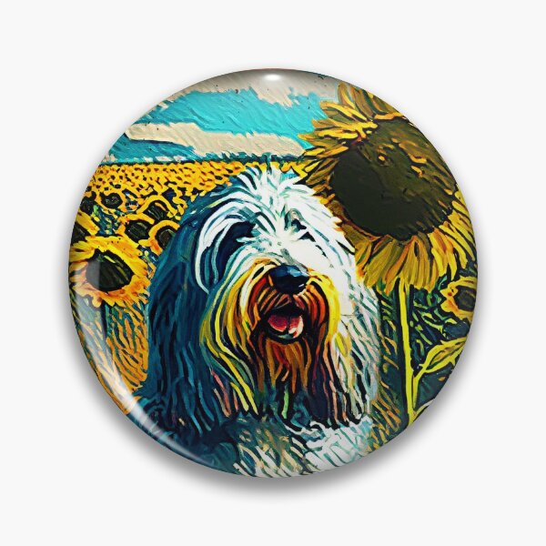 Item preview, Bergamasco Sheepdog Sunflower Painting Adorable Dog designed and sold by rafaeltto.