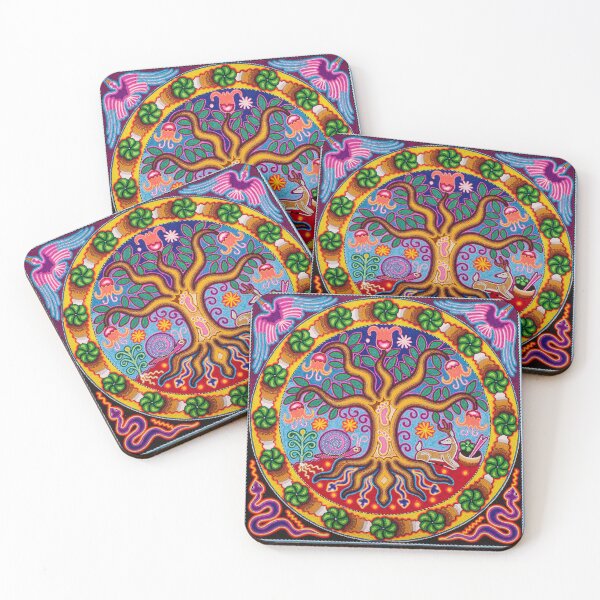 Item preview, Tree of life, flower of wind - Huichol painting designed and sold by aramara-huichol.