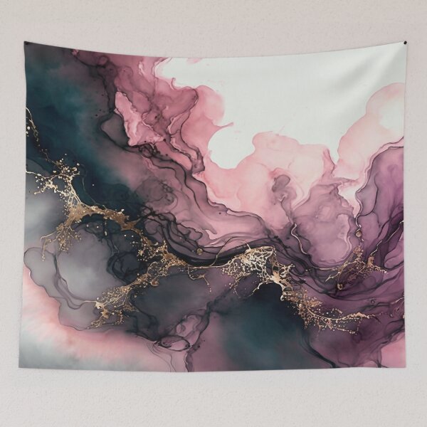 Item preview, Bordo Horizon - Abstract Alcohol Ink Art designed and sold by inkvestor.