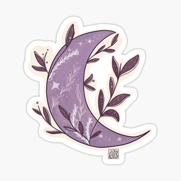 Florals and moons Sticker