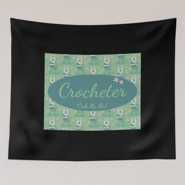 Item preview, Crocheter Llama lover in teal green and pink ooh lla lla designed and sold by Designs24U.