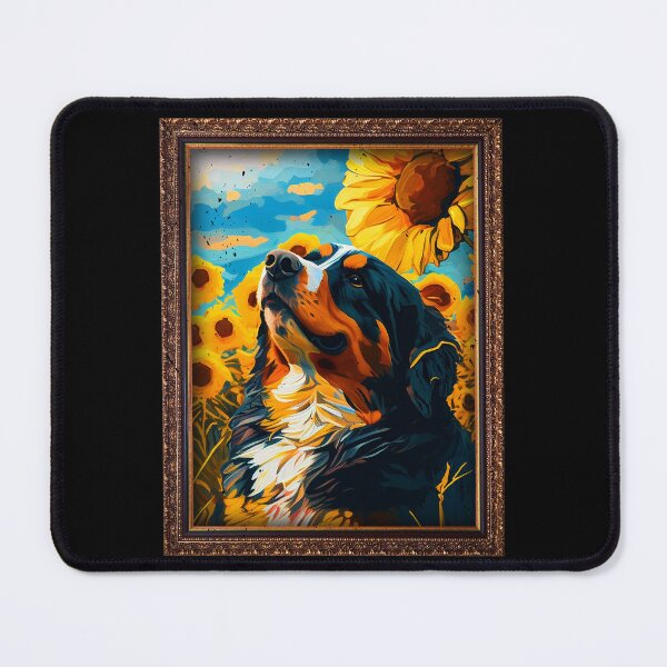 Item preview, Bernese Mountain Sunflower Painting Adorable Dog designed and sold by rafaeltto.