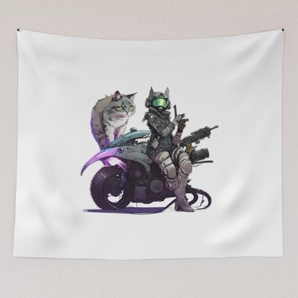 Item preview, cat with humain body special forces holding designed and sold by comlaza.