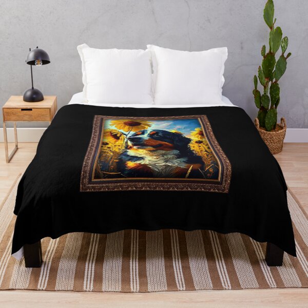 Item preview, Bernese Mountain Sunflower Painting Adorable Dog designed and sold by rafaeltto.