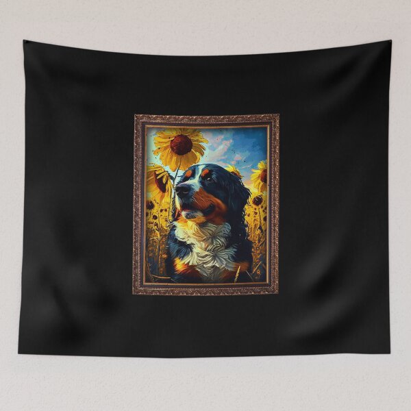 Item preview, Bernese Mountain Sunflower Painting Adorable Dog designed and sold by rafaeltto.