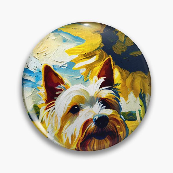 Item preview, Biewer Terrier Sunflower Painting Adorable Dog designed and sold by rafaeltto.