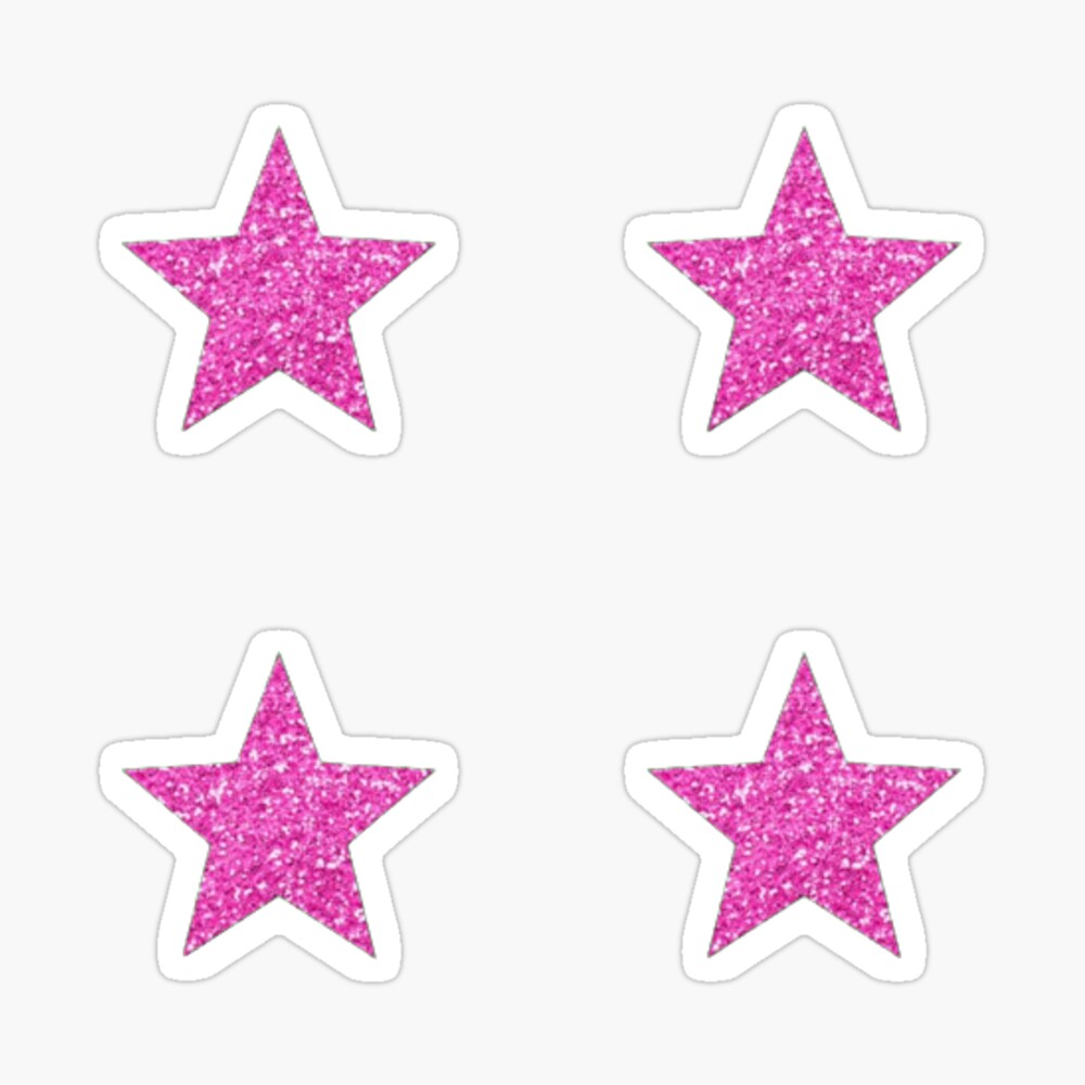 Mini Red and Black Glitter Star Stickers 16 pcs 