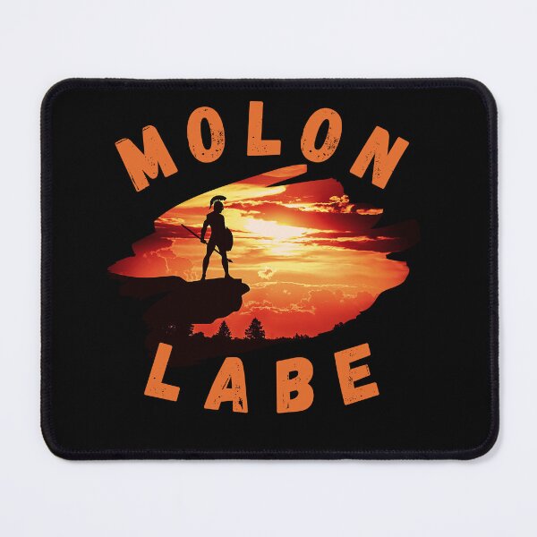 Item preview, Molon labe design is characterized by a bold graphic of a Spartan warrior, highlighting their strength and fortitude designed and sold by awCurve.