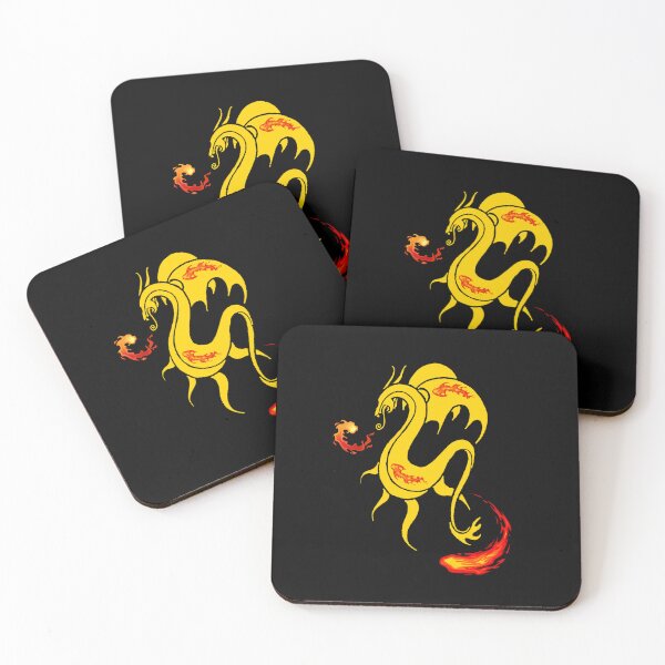 Item preview, Yellow, Fire Breathing Dragon, Mythical Creature Pattern,   designed and sold by Bert Englefield.