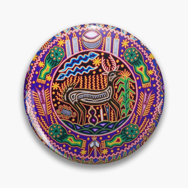 Item preview, Deer and shaman mexican huichol wixarika designed and sold by aramara-huichol.