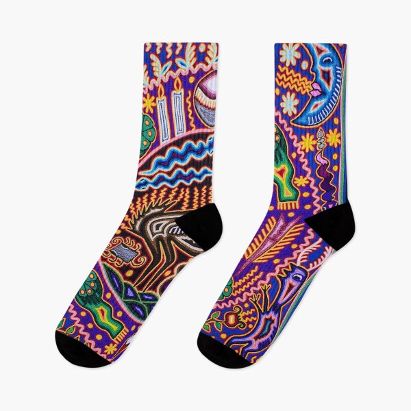 Item preview, Deer and shaman mexican huichol wixarika designed and sold by aramara-huichol.