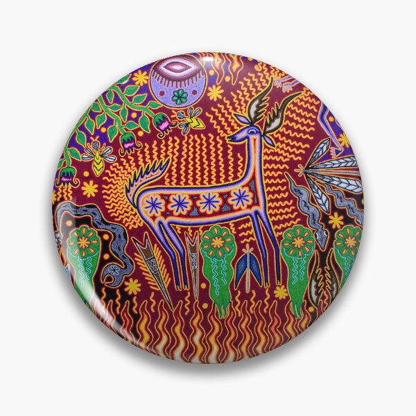Item preview, Deer and shaman mexican huichol wixarika designed and sold by aramara-huichol.
