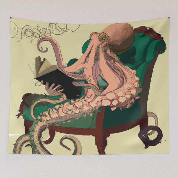 Item preview, Octopus reading designed and sold by LPJART.