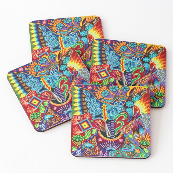 Item preview, Deer and eagle mexican huichol wixarika designed and sold by aramara-huichol.