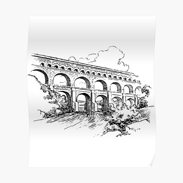 Roman aqueduct drawing Black and White Stock Photos  Images  Alamy