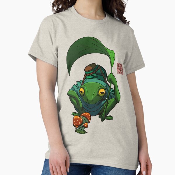 Item preview, A Frog and His Son Inspecting Mushroom Drawing designed and sold by DingHuArt.