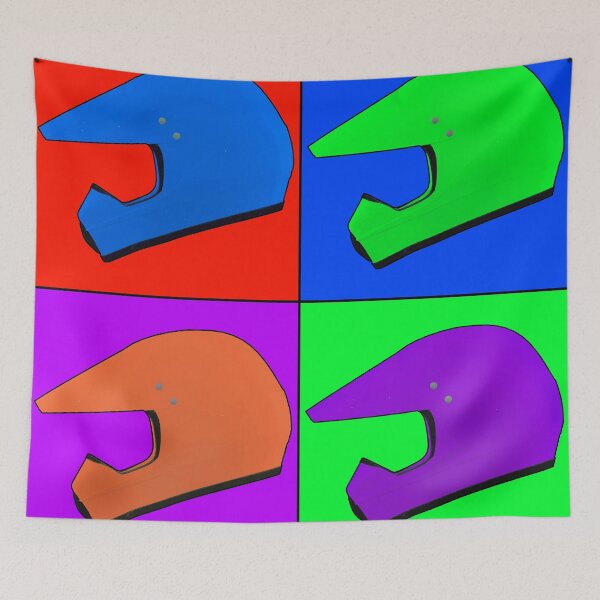Item preview, Four Motocross Bike Helmet - pop art style designed and sold by PeterADesign.