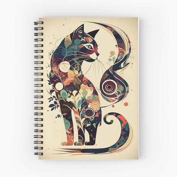 Aperçu de l'œuvre Boho Cat 78 Abstract Art Print Peinture Décoration murale créée et vendue par winterkitty88.