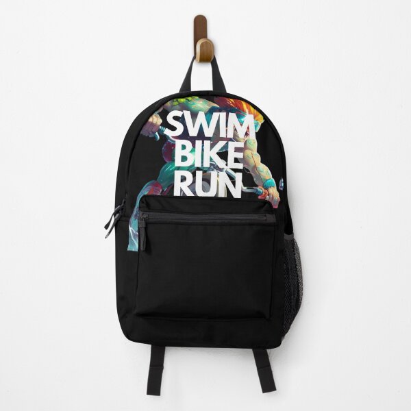 Item preview, Swim Bike Run Triathlon White on Black Clowncore, Frogcore, top-down, 2d platformer, Cinematic, gameart, multicoloured colors designed and sold by Triathlongram.
