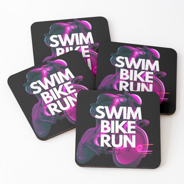 Item preview, Swim Bike Run Triathlon White on Black Arts and Crafts Movement, Futago, portrait, Substance 3D, Motion blur, game item, hot pink magenta colors designed and sold by Triathlongram.