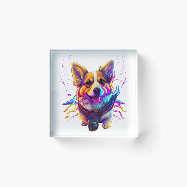 Artikelvorschau, Coole Corgi-Neonfarbe entworfen und verkauft von SleepyZorgi.
