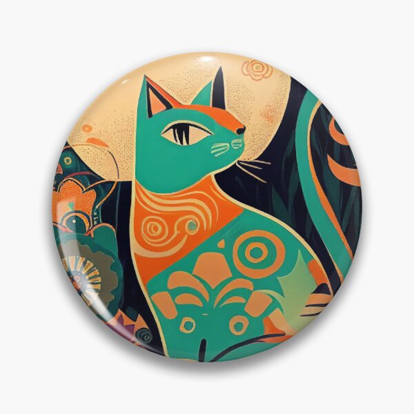 Aperçu de l'œuvre Boho Cat 80 Abstract Art Print Peinture Décoration murale créée et vendue par winterkitty88.