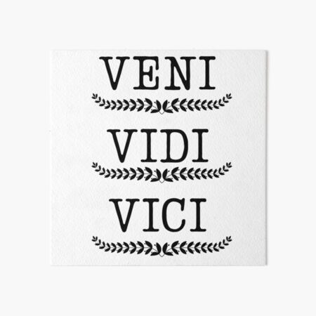 Veni Vidi Vici (I Came I Saw I Conquered) | Art Board Print