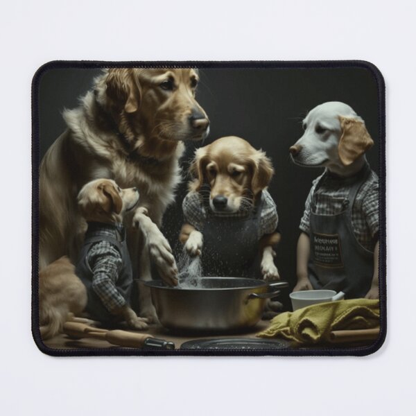 Item preview, Golden Retriever Family Doing Household Chores designed and sold by Burnout (⌣_⌣).