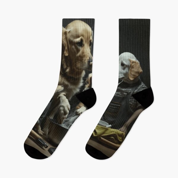 Item preview, Golden Retriever Family Doing Household Chores designed and sold by Burnout (⌣_⌣).