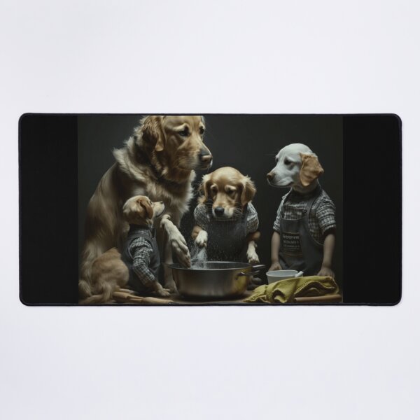 Item preview, Golden Retriever Family Doing Household Chores designed and sold by Burnout (⌣_⌣).