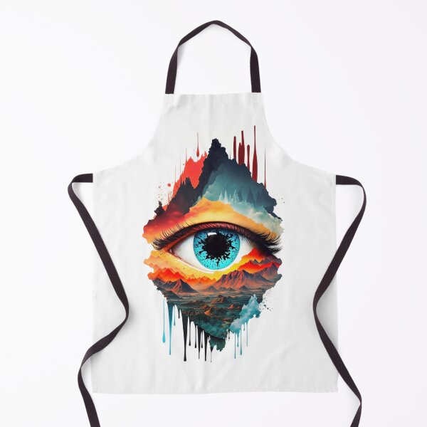 Item preview, Surrealist eye painting with mountains! designed and sold by artra-shop.