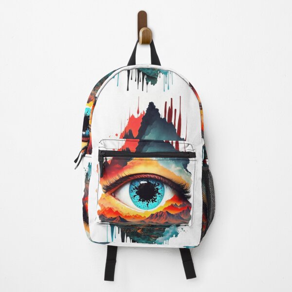 Item preview, Surrealist eye painting with mountains! designed and sold by artra-shop.