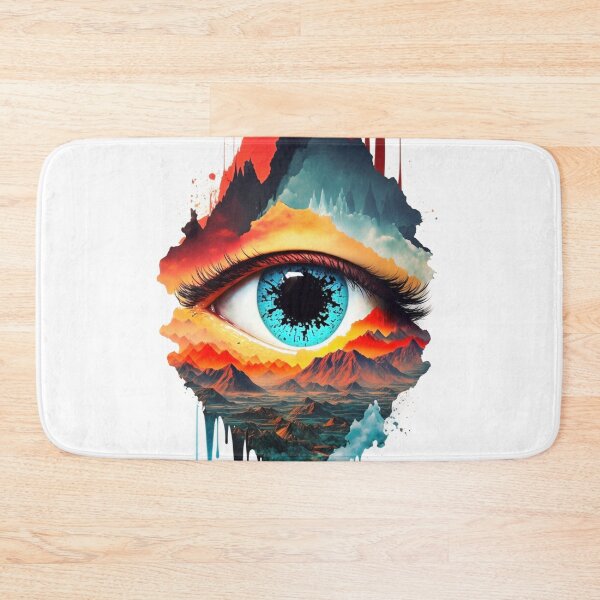 Item preview, Surrealist eye painting with mountains! designed and sold by artra-shop.