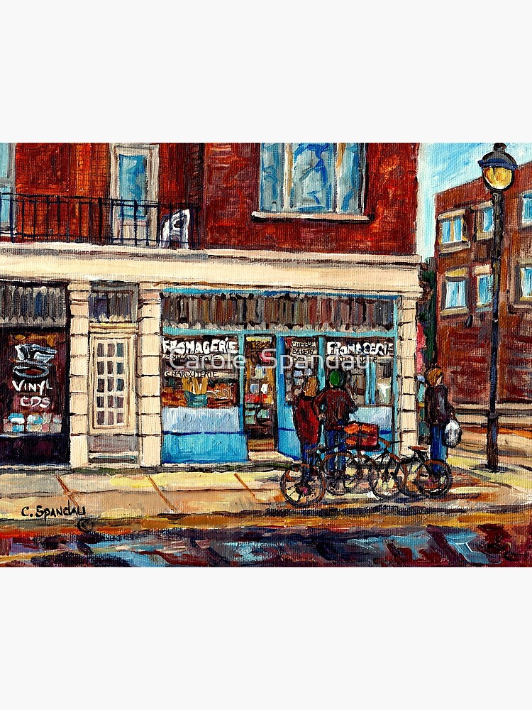 "MONTREAL VERDUN WELLINGTON STREET SCENE PAINTING CHEESE SHOP BAKERY