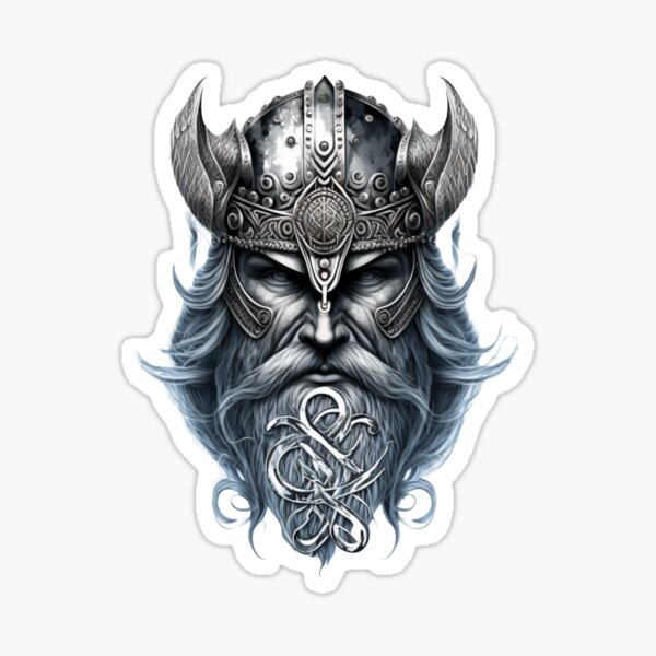 Odin Gott der Wikinger Götter Mandala Sticker