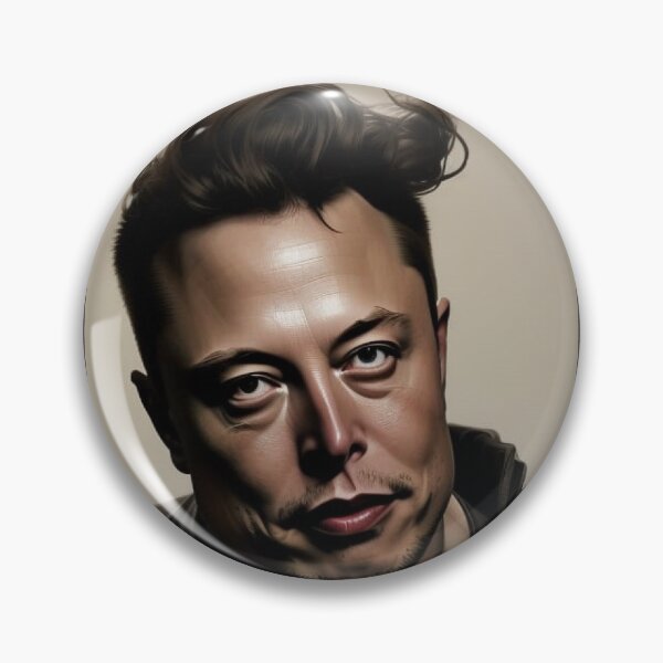 Item preview, Artistic portrait of Elon smiling designed and sold by UglyAIArtwork.