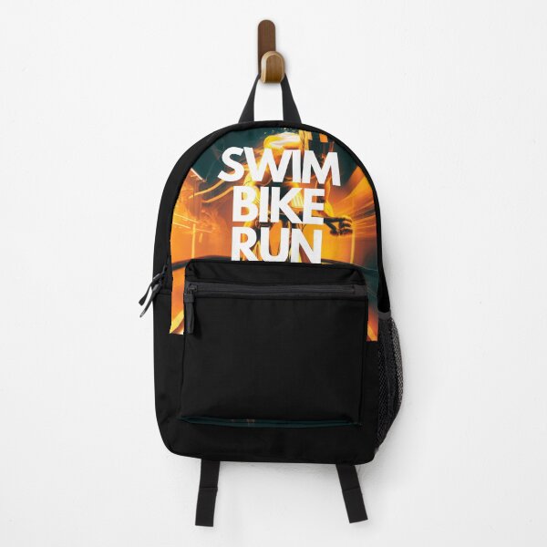 Item preview, Swim Bike Run Triathlon White on Black Arcade, Futurism, face shot, Unreal Engine rendering, High contrast designed and sold by Triathlongram.
