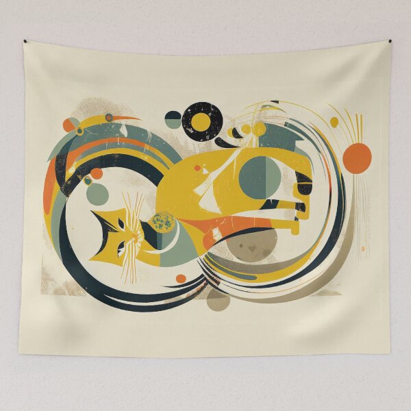 Item preview, Boho Cat 81 Abstract Art Print Painting Wall Decor designed and sold by winterkitty88.