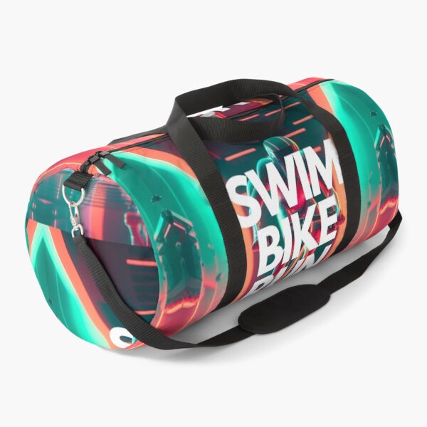 Item preview, Swim Bike Run Triathlon White on Black Arcade, Futurism, Metalheart, infrared lighting, Unreal Engine rendering, High contrast designed and sold by Triathlongram.