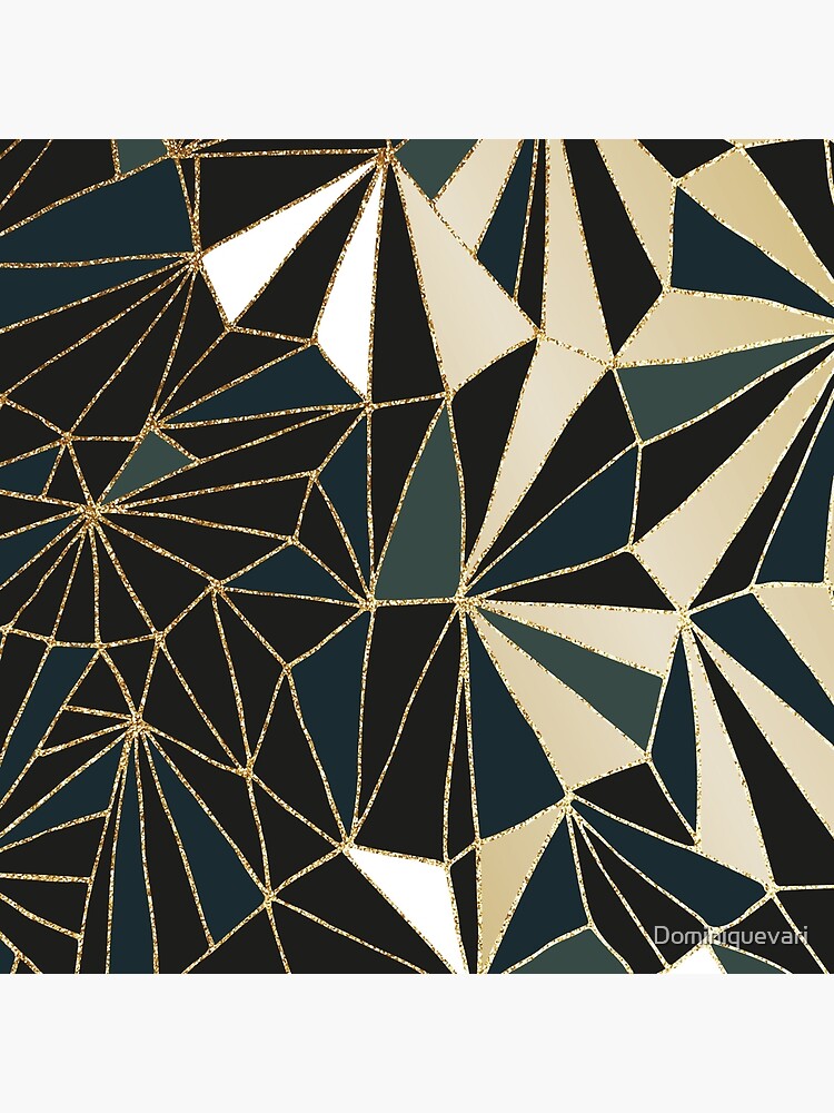 New Art Deco Geometry - Emerald Green & Gold by Dominiquevari
