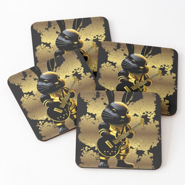 Item preview, Black Humanoid Rabbit rock and roll designed and sold by omhersi.