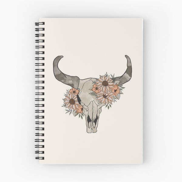 Item preview, Western Cow Bull Horns Skull with Sunflowers designed and sold by l-n-designs.