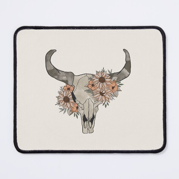 Item preview, Western Cow Bull Horns Skull with Sunflowers designed and sold by l-n-designs.