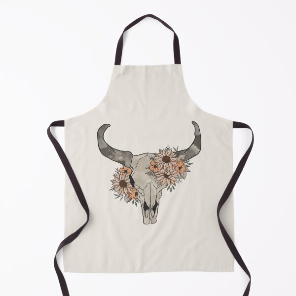 Item preview, Western Cow Bull Horns Skull with Sunflowers designed and sold by l-n-designs.