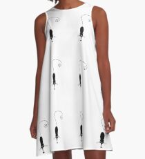 Black cat silhouette A-Line Dress