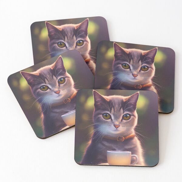 Item preview, Tabby Cat with a mug cup of morning coffee designed and sold by akwl-design.