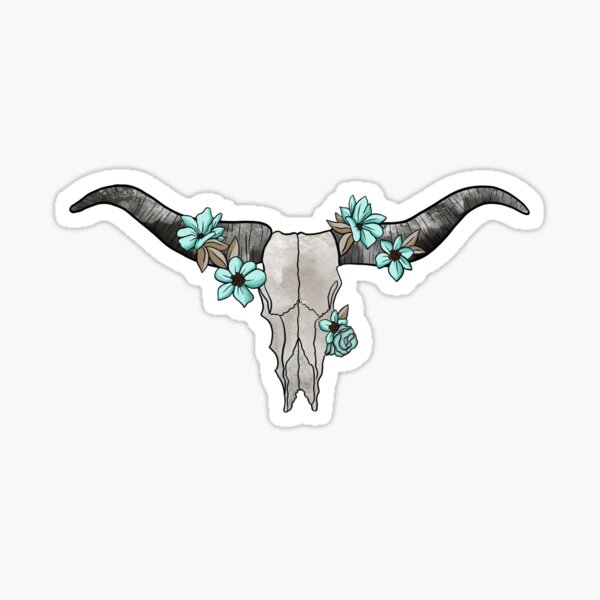 Item preview, Western Floral Steer Skull designed and sold by l-n-designs.