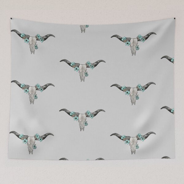 Item preview, Western Floral Steer Skull designed and sold by l-n-designs.