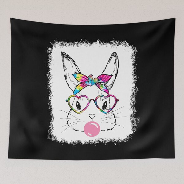 Item preview, Cute Bunny With Tie Dye Bandana Heart Glasses Bubblegum Easter Day  designed and sold by AlisonWalsh24.