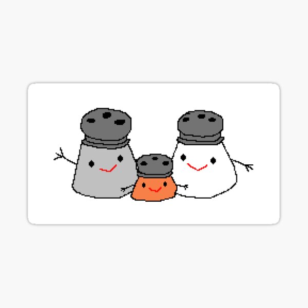 Cute Salt, Pepper, and Paprika Family Sticker for Sale by